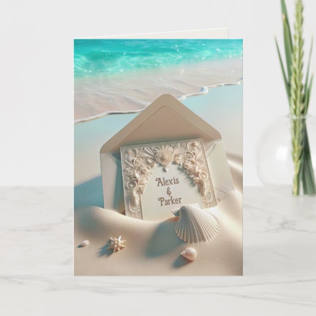 Carte Papeterie mariage En Sable De Plage (Devant)