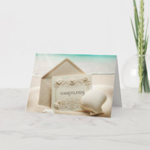 Carte Papeterie mariage Félicitations À Beach Sand