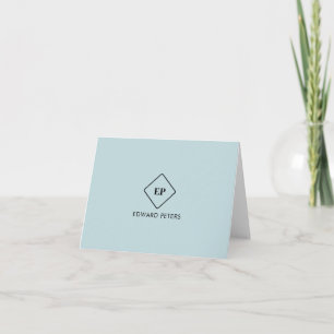 Carte Papeterie personnalisée avec monogramme minimalist
