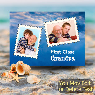 Carte Papi Grand-père de première classe Papi Texte Phot