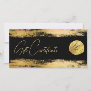 Carte Papier à brosse en or chic   Certificat cadeau log