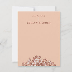 Carte Papier à lettres à motifs floraux - Orange