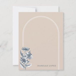 Carte Papier à lettres vintage en arc floral - Beige