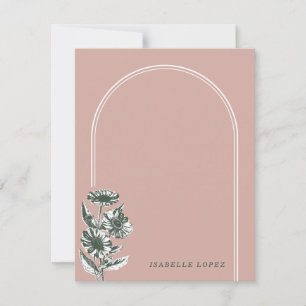 Carte Papier à lettres vintage Floral - Rose