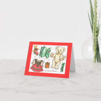 Carte papier de l'ours Noël Teddy