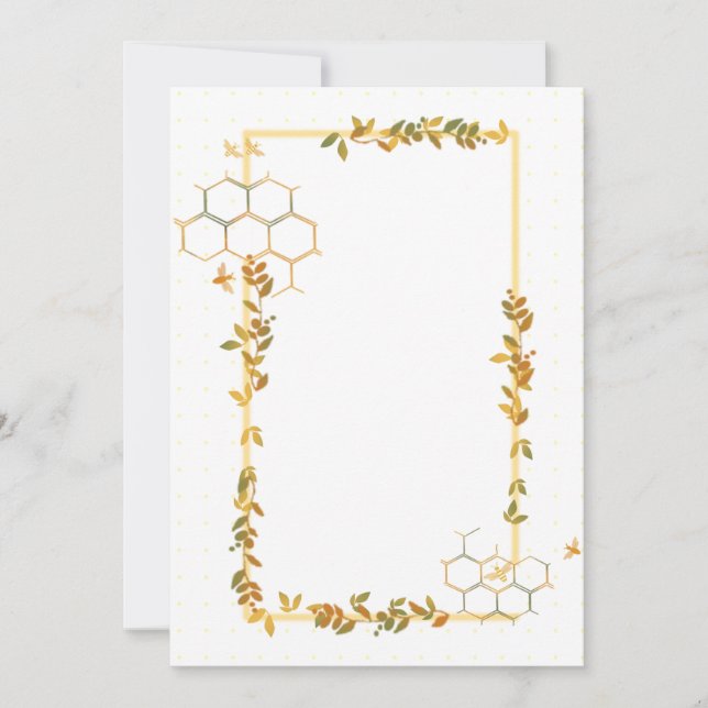 Carte Papier encadré nid d'abeilles et peigne de miel (Devant)