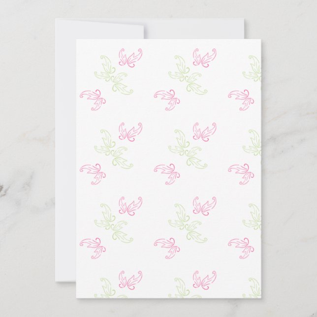 Carte Papier feuille et papillons (Devant)
