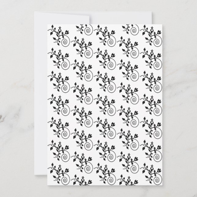 Carte Papier floral noir et blanc (Devant)