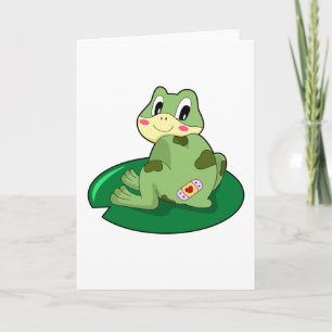 Carte Papier Mâché de feuille de coeur de grenouille
