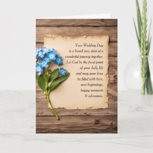 Carte Papier mariage et oublier-moi-non