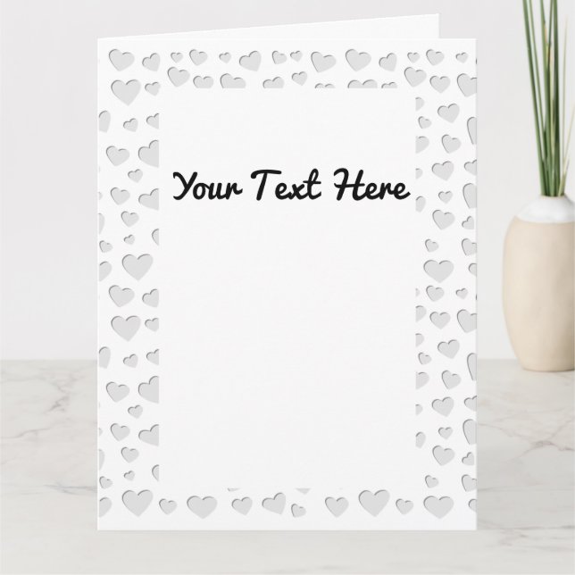 Carte Papier moulé en forme de coeur coupé (Devant)