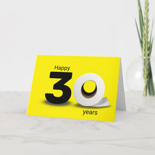 Carte papier toilette rouleau 30e anniversaire (Devant)