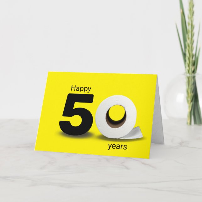 Carte papier toilette rouleau 50e anniversaire (Devant)