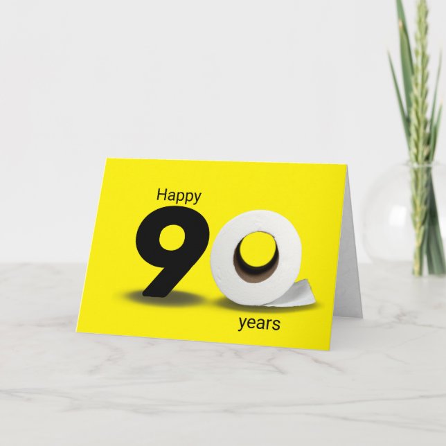 Carte papier toilette rouleau 90e anniversaire (Devant)