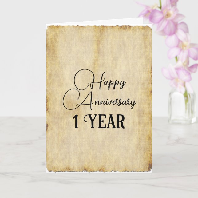 Carte Papier traditionnel 1er anniversaire (Orchidée)