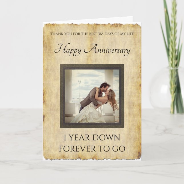 Carte Papier traditionnel 1er anniversaire (Devant)