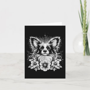 Carte Papillon Amoureux des chiens style rétro tatouage 