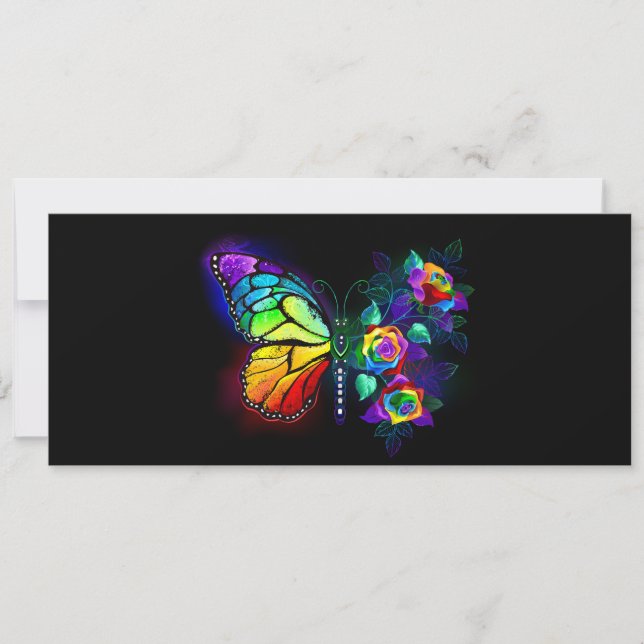 Carte Papillon arc-en-ciel (Devant)