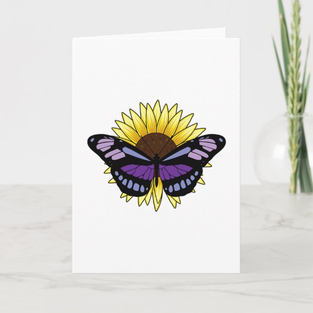 Carte Papillon au tournesol (Devant)