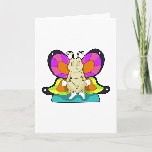 Carte Papillon au Yoga en jambe (Devant)