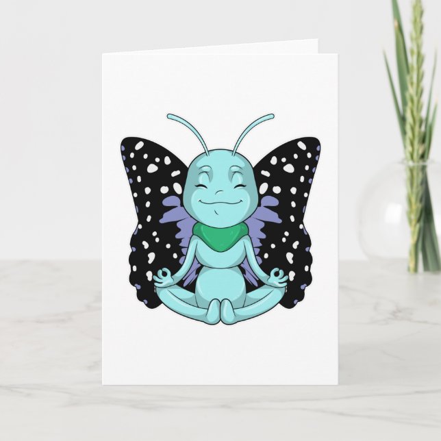 Carte Papillon au yoga étirant les jambes (Devant)