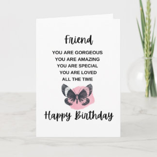 Carte Papillon Avec Message Anniversaire Pour Votre Ami