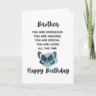 Carte Papillon Avec Message Anniversaire Pour Votre Frèr