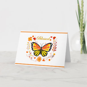 Carte Papillon béni d'automne