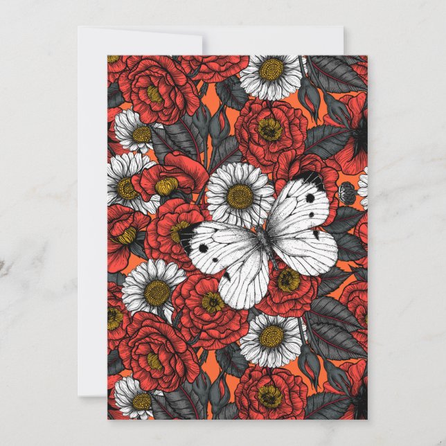 Carte Papillon blanc et rose (Devant)