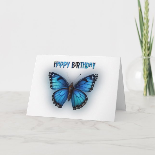 Carte Papillon bleu (Devant)