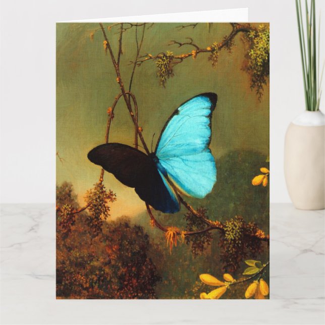 Carte Papillon bleu Morpho de Martin Johnson Heade (Devant)