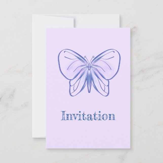 Carte Papillon bleu mou (Devant)