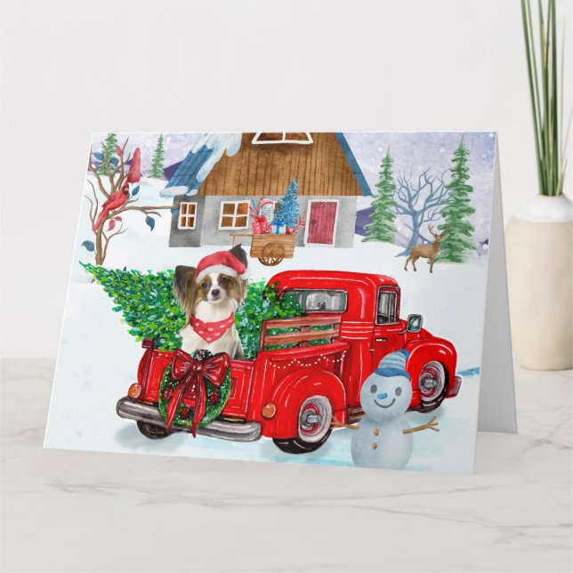 Carte Papillon Chien dans la livraison de Noël Camion Ne (Devant)