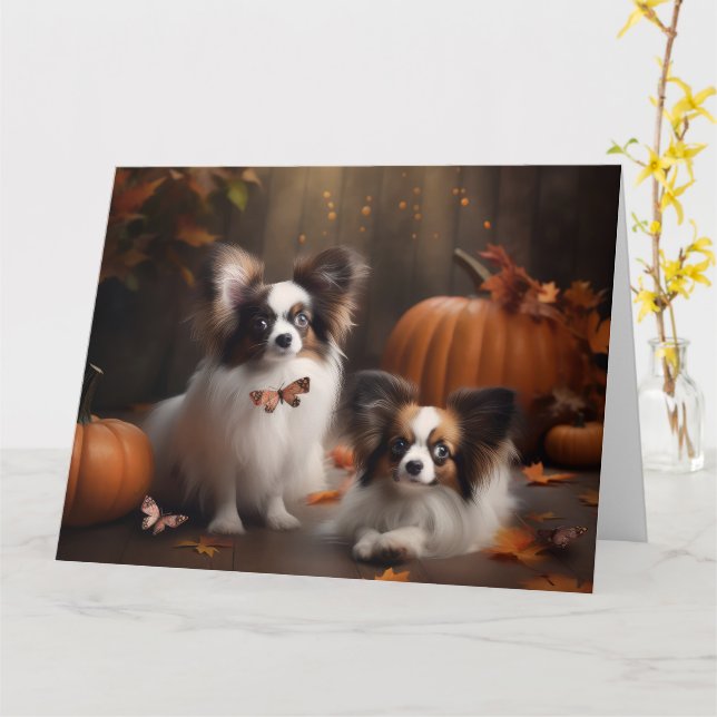 Carte Papillon Chien de compagnie Automne Délice Citroui (Fleur jaune)