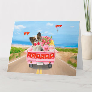 Carte Papillon Chien Saint-Valentin Coeurs de Camion