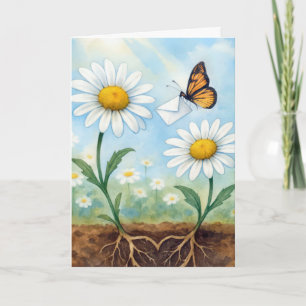Carte Papillon d'anniversaire livrant du courrier