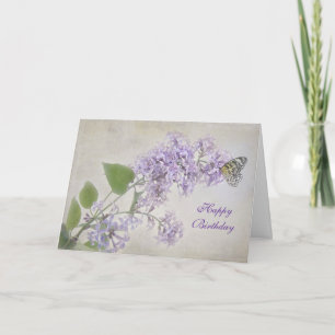 Carte Papillon d'anniversaire sur Lilac