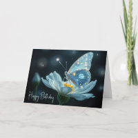 Papillon D'Anniversaire Sur Une Fleur De Lune