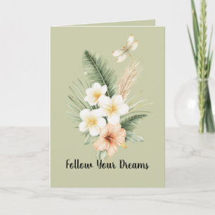 Carte Papillon de la Plumeria de l'Hibiscus de Pêche Tro