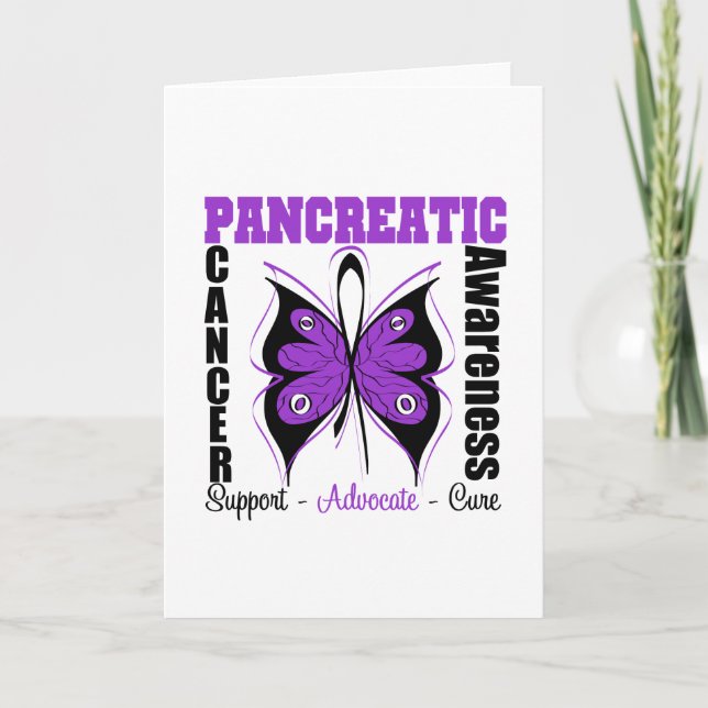 Carte Papillon de sensibilisation au cancer pancréatique (Devant)