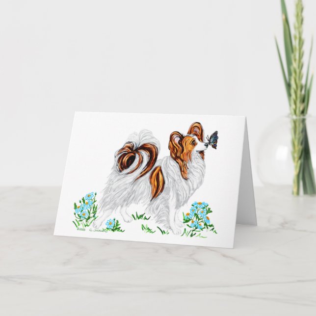 Carte Papillon Dog & Butterfly Eye to Eye (Devant)