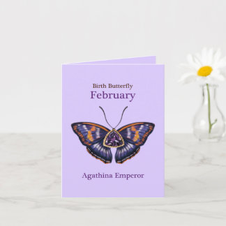 Carte Papillon empereur Agathina violet de février Art