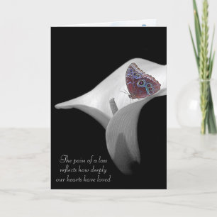 Carte Papillon en Sympathie à Calla Lily