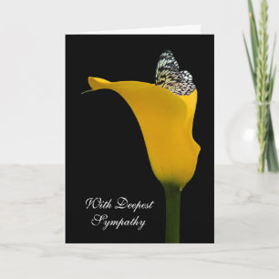 Carte Papillon en Sympathie à Calla Lily