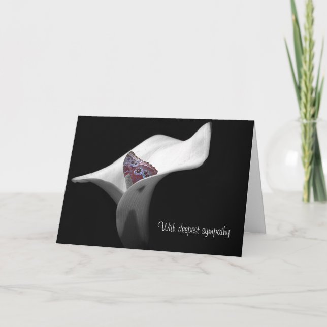 Carte Papillon en Sympathie Calla Lily (Devant)
