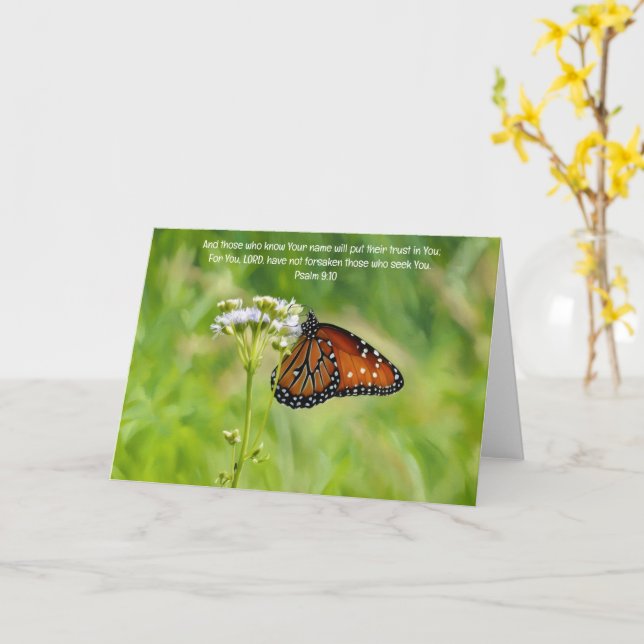 Carte Papillon et Fleur sauvage Bible Verse Art Note Car (Fleur jaune)