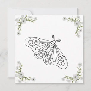 Carte Papillon et fleurs