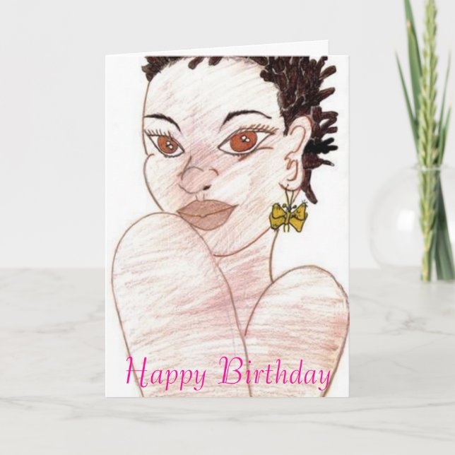 Carte Papillon, Joyeux anniversaire - Customisé (Devant)
