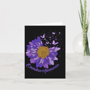 Carte Papillon Marguerite Ruban Violet Sensibilisation a
