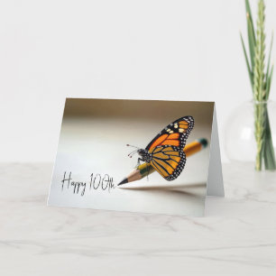 Carte Papillon Monarch pour son 100e anniversaire sur un